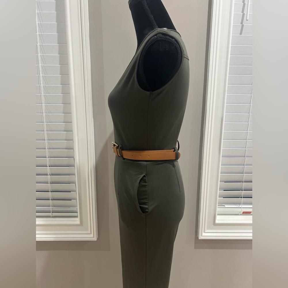 Olive Green, Wide-Leg Jumpsuit - Picture 8 of 12